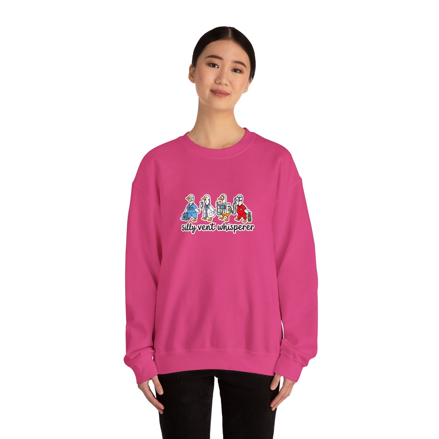 Crewneck Sweatshirt — "Silly Vent Whisperer" Cartoon Characters Graphic