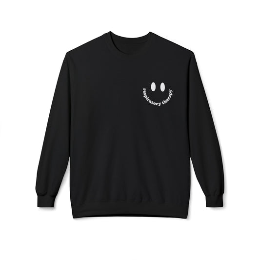 Breathing Anatomy Sweatshirt — "It's Just Breathing" Lungs Graphic Pulmonary Science Crewneck
