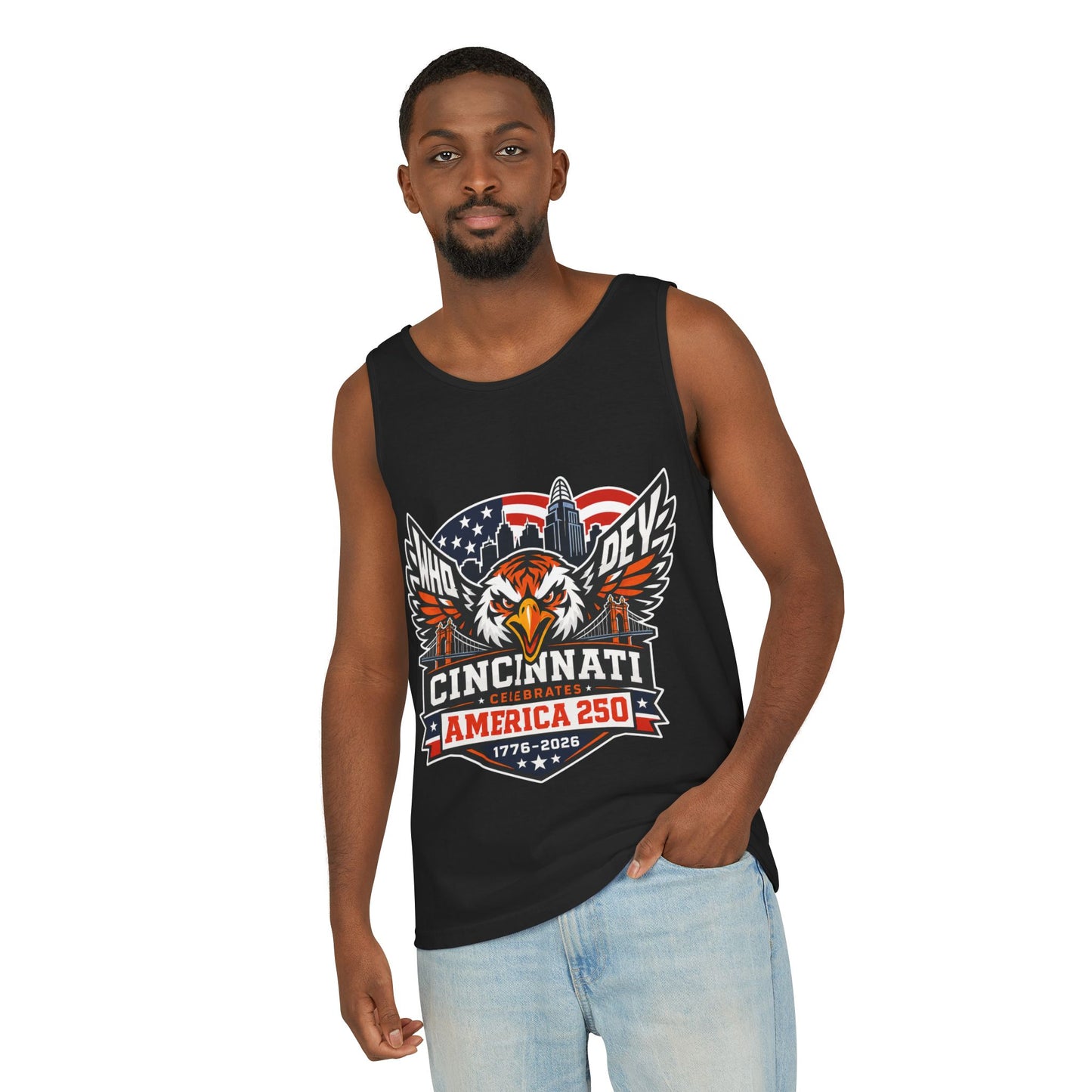 Cincinnati Celebrates America 250 Eagle Tank Top — Patriotic 1776–2026 Celebration Tee