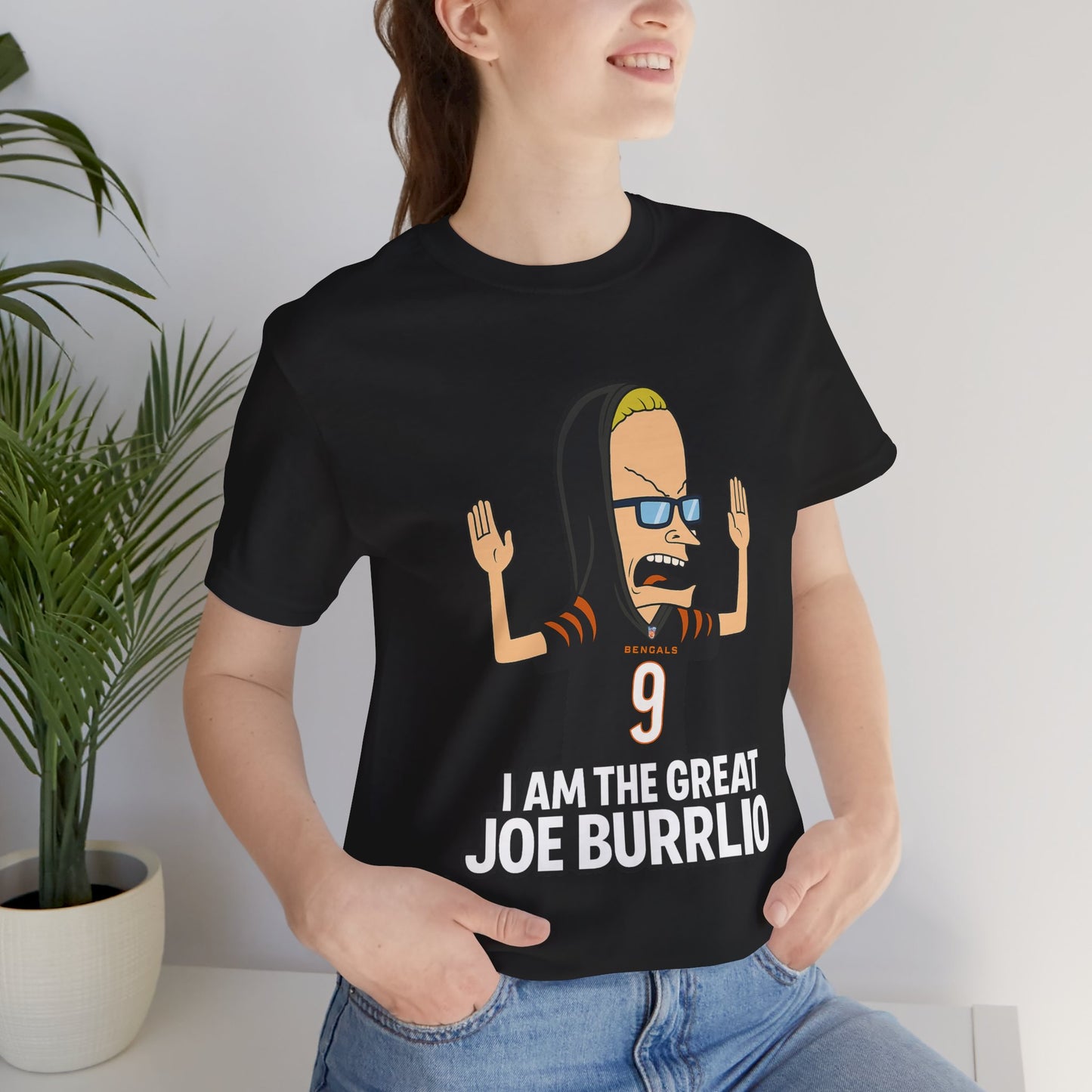 I Am The Great Joe Burrlio | Funny Bengals Fan T-Shirt | Beavis-Inspired Football Parody Tee