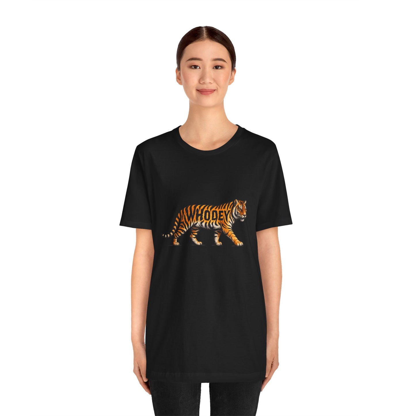 Tiger Graphic Tee — ‘WHODEY’ Vintage Striped Tiger Shirt