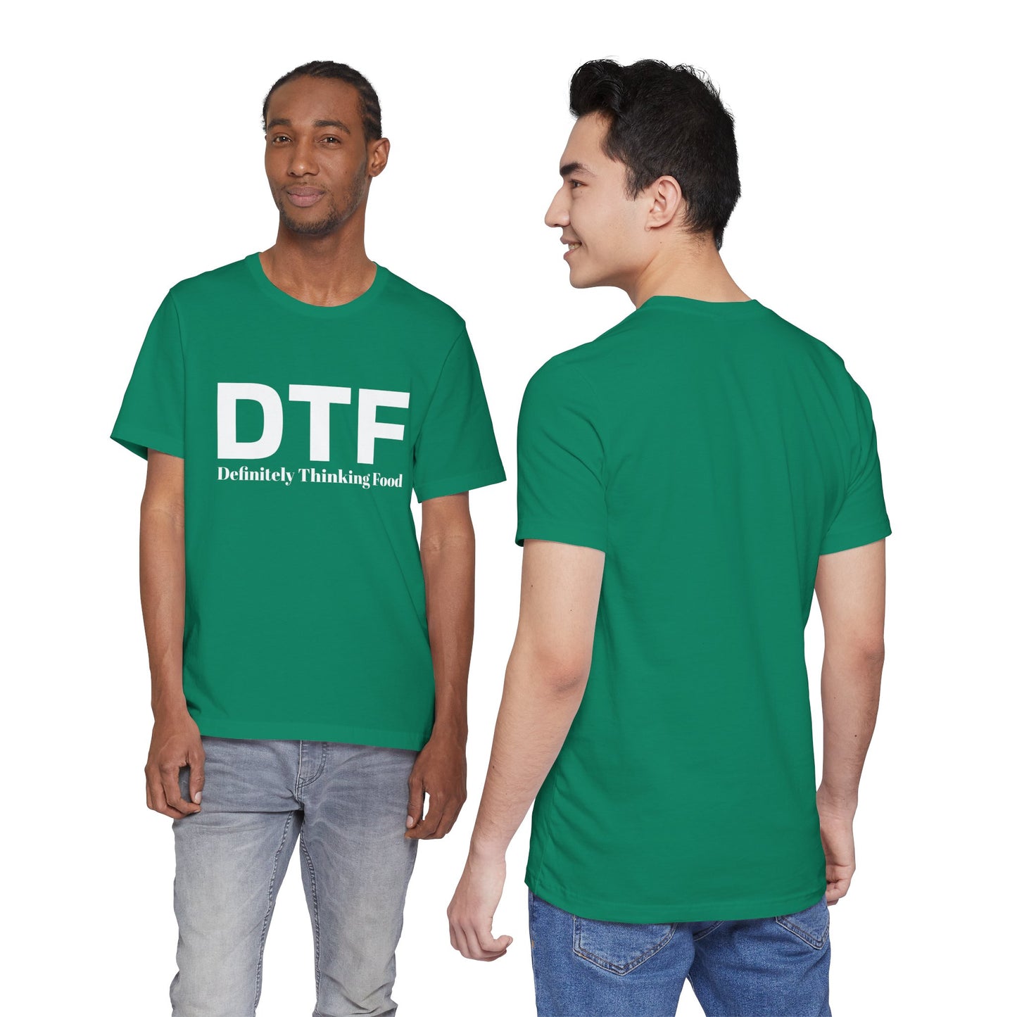DTF 'Definitely Thinking Food' Tee — Funny Foodie Graphic T-Shirt