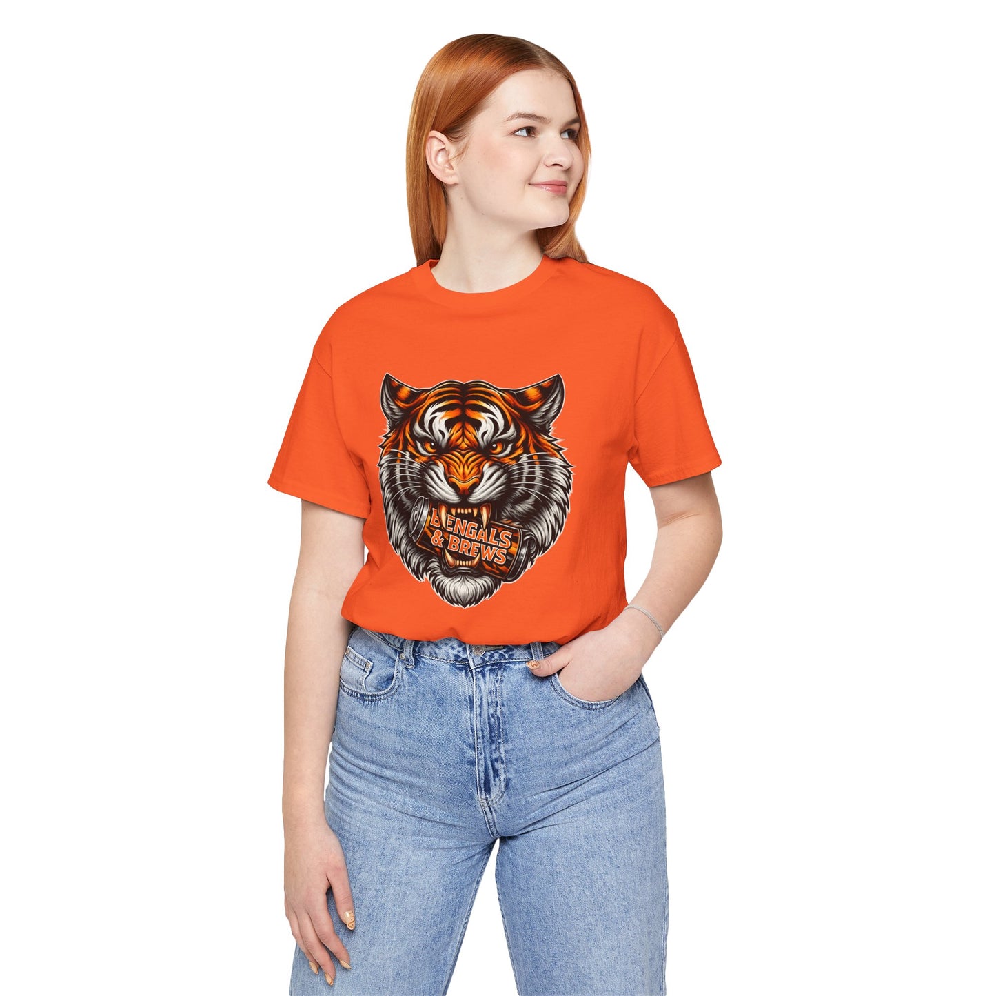 Bengals and Brews Football Tee — Bengals Fans Pride Orange Shirt