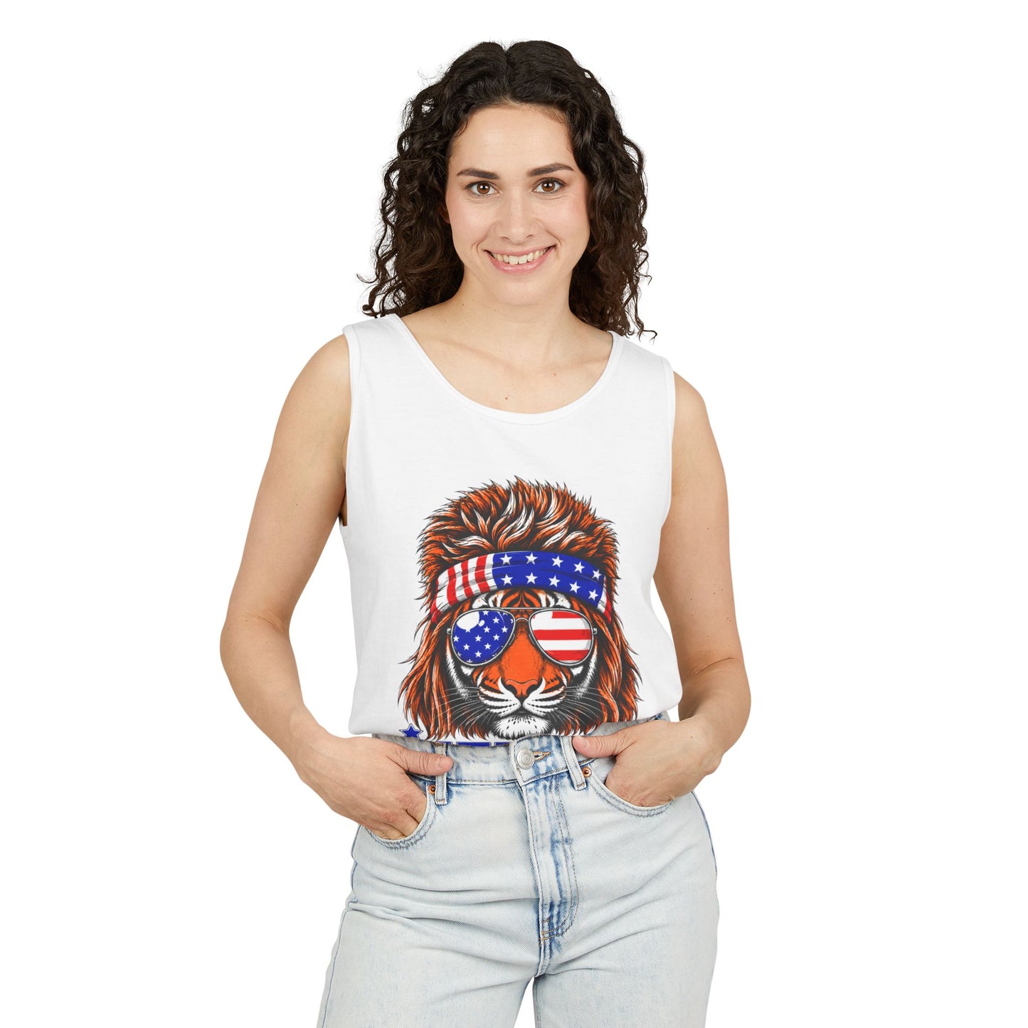 Patriotic Bengals Tiger Tank Top — "’Merica Cincinnati 250 Years of Freedom" USA Graphic
