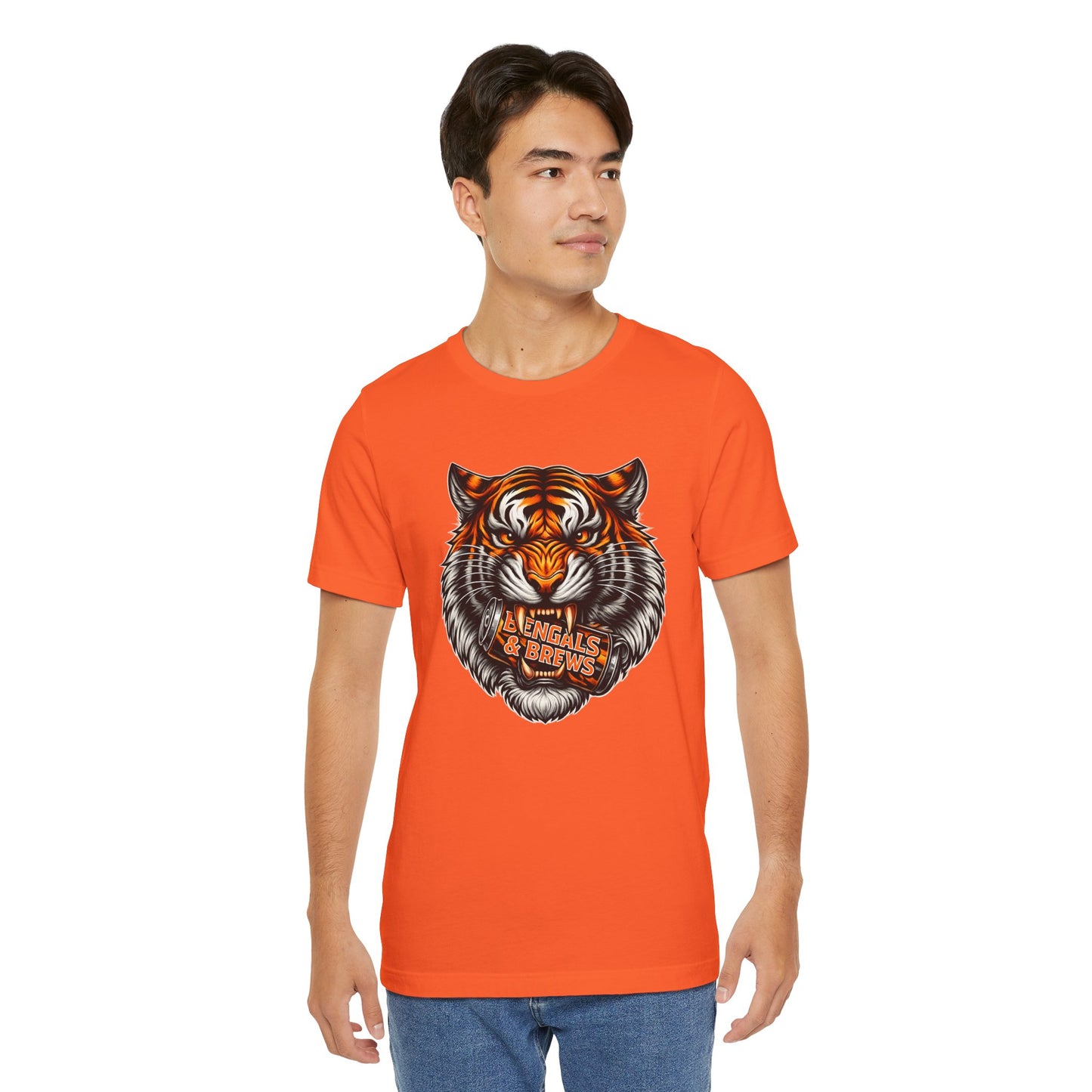 Bengals and Brews Football Tee — Bengals Fans Pride Orange Shirt