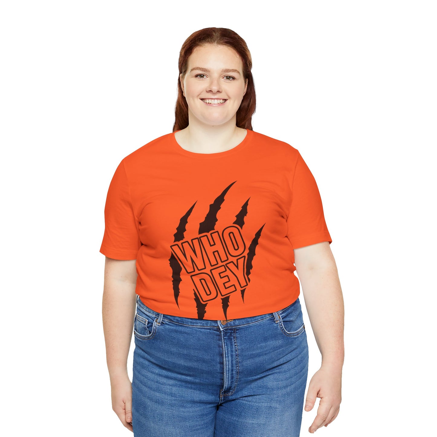 White/Orange/Black Who Dey Claw T-Shirt — Bengals Fan Graphic Tee