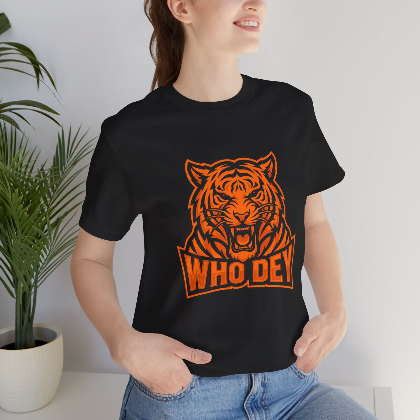 Orange/Black/White Who Dey Tiger Graphic Tee