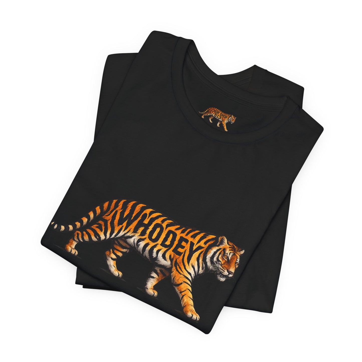 Tiger Graphic Tee — ‘WHODEY’ Vintage Striped Tiger Shirt