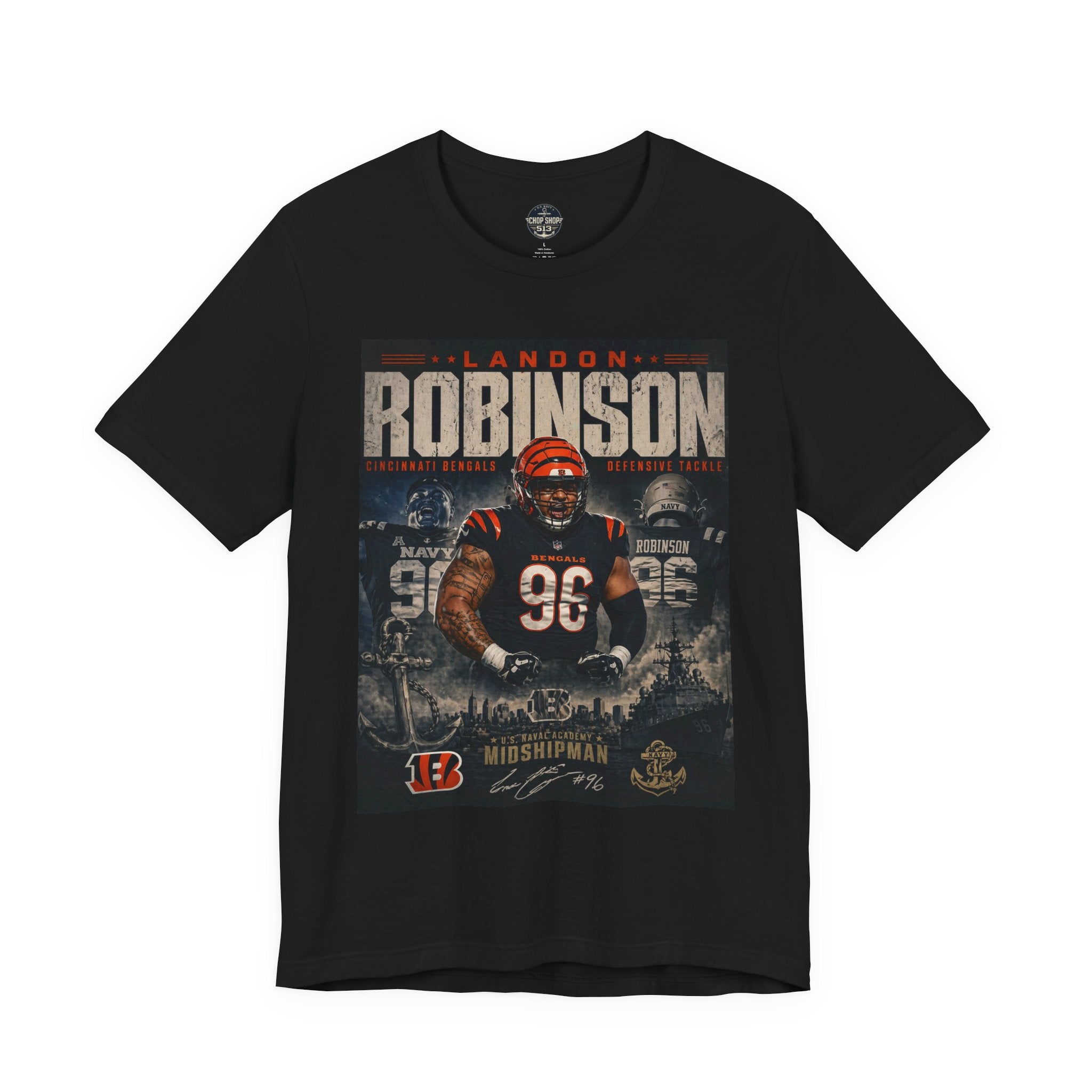 Midshipman Landon Robinson #96 Bengals Football Tee - Retro NFL