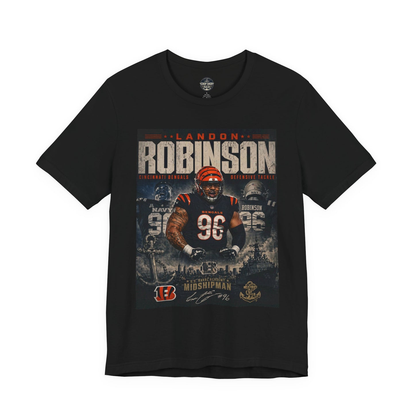 Midshipman Landon Robinson #96 Bengals Football Tee - Retro NFL Fan Shirt