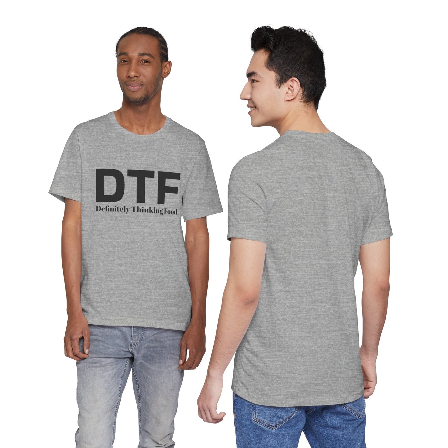 DTF 'Definitely Thinking Food' Tee — Funny Foodie Graphic T-Shirt