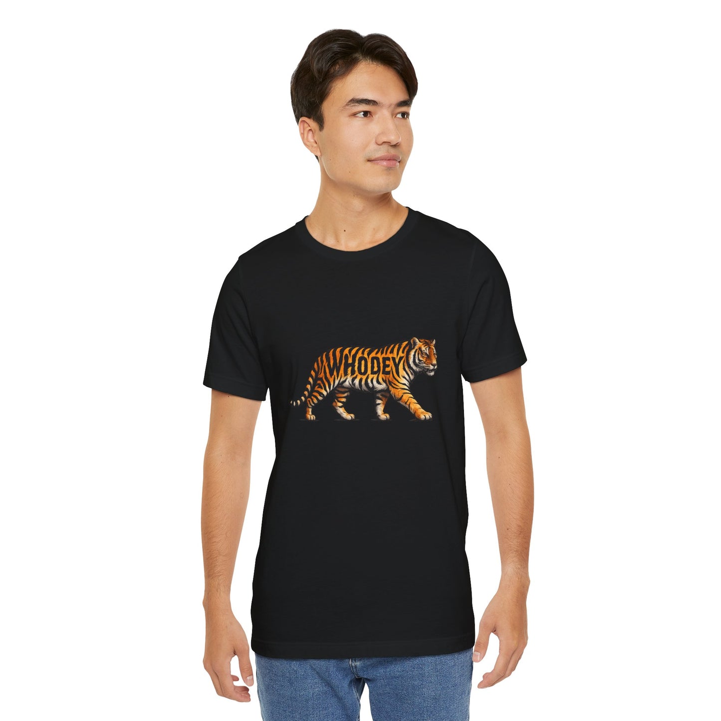 Tiger Graphic Tee — ‘WHODEY’ Vintage Striped Tiger Shirt