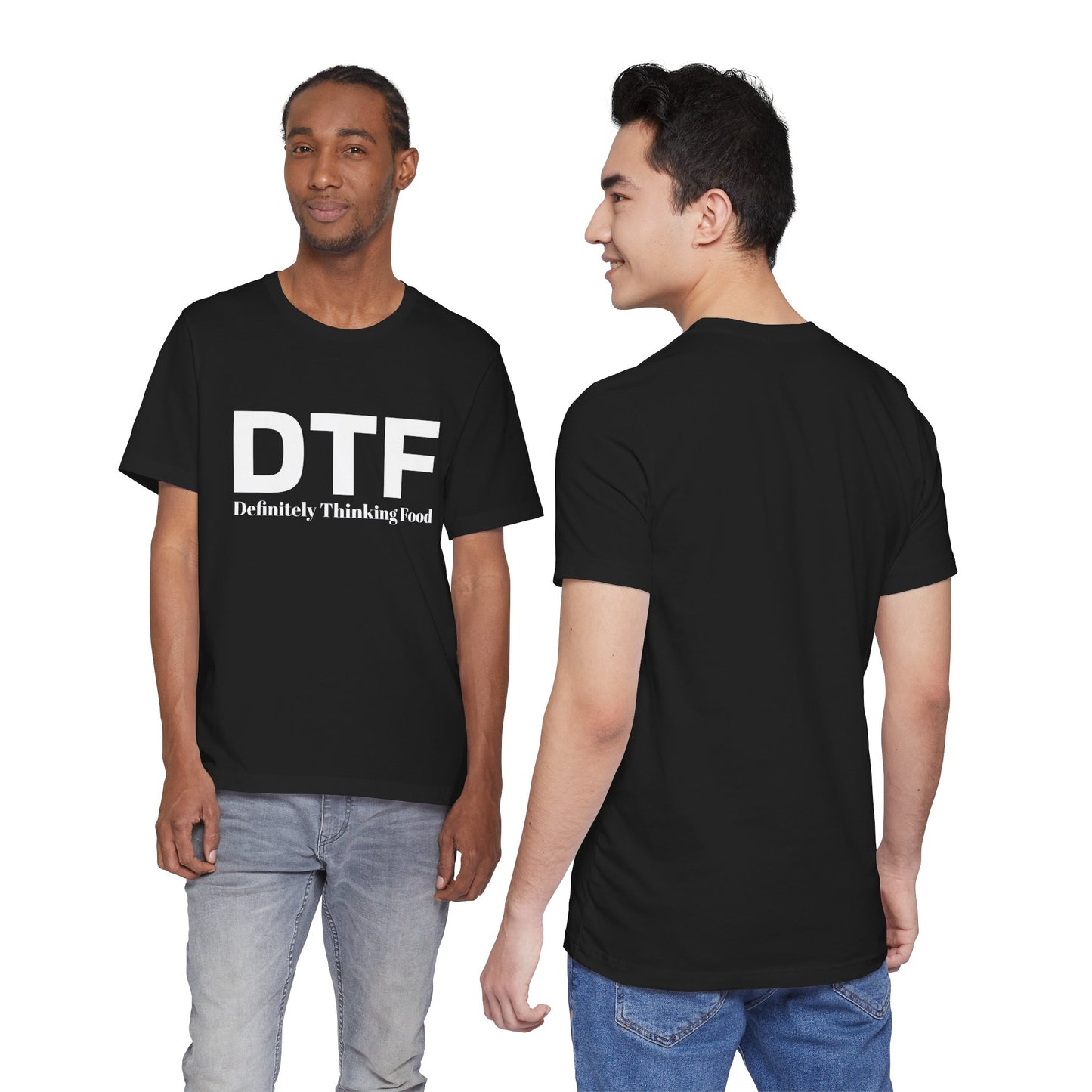 DTF 'Definitely Thinking Food' Tee — Funny Foodie Graphic T-Shirt