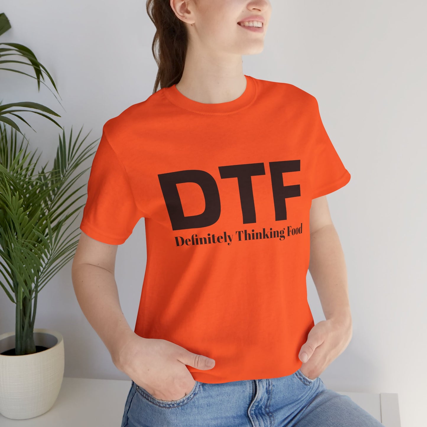 DTF 'Definitely Thinking Food' Tee — Funny Foodie Graphic T-Shirt