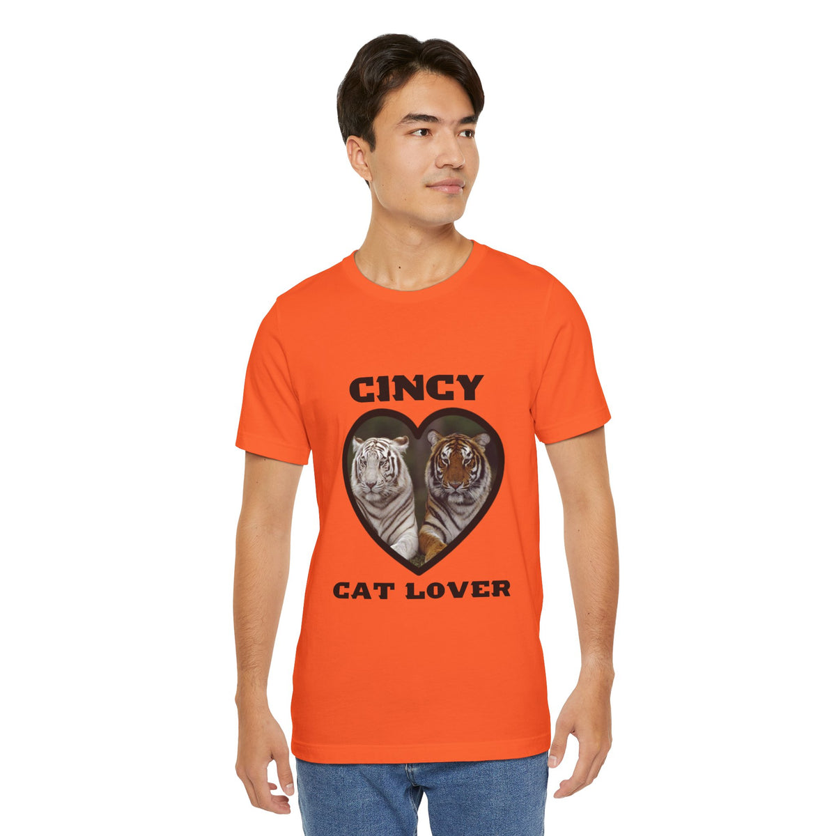 🧡 Cincy Cat Lover Tee | Big Cat Heart Graphic Shirt