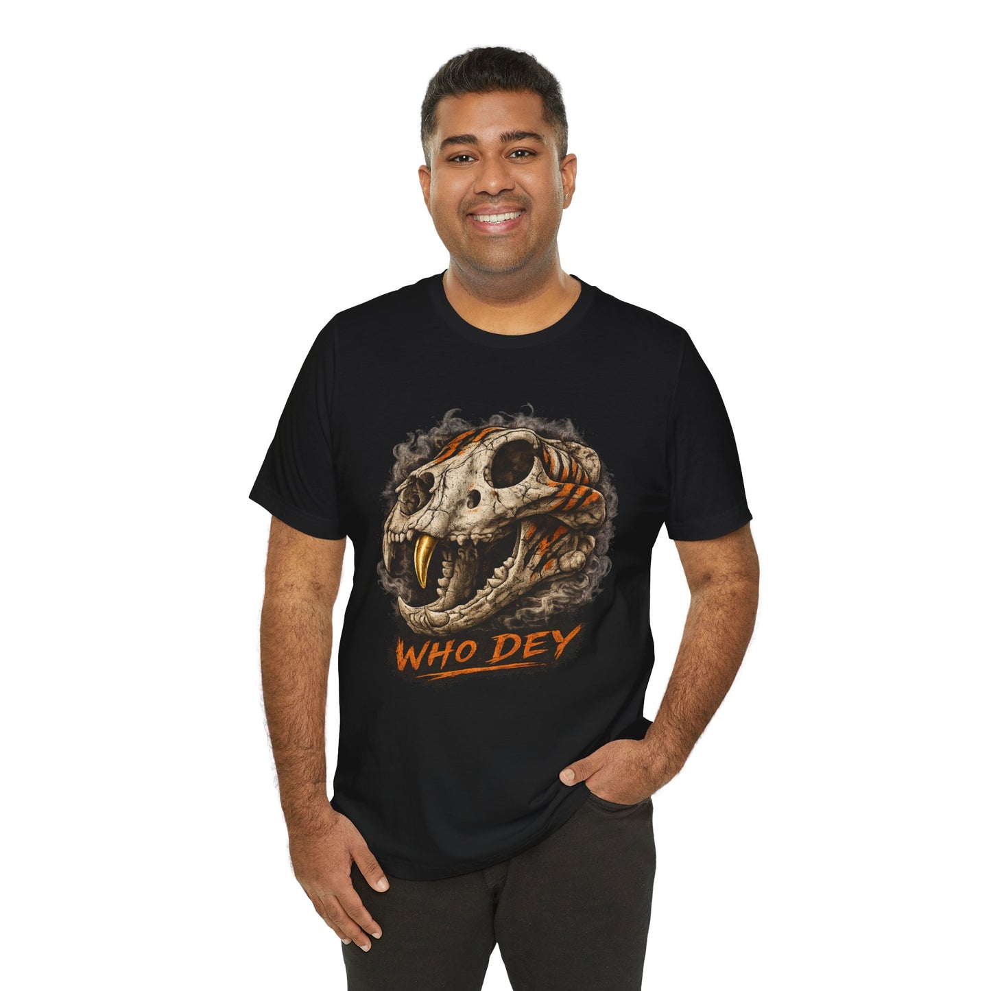 Skull Tiger 'WHO DEY' Tee — Bengals Fan Graphic T-Shirt