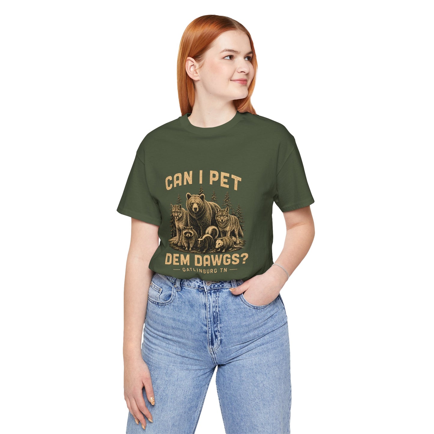 Can I Pet Dem Dawgs? Gatlinburg TN Vintage Wildlife Tee