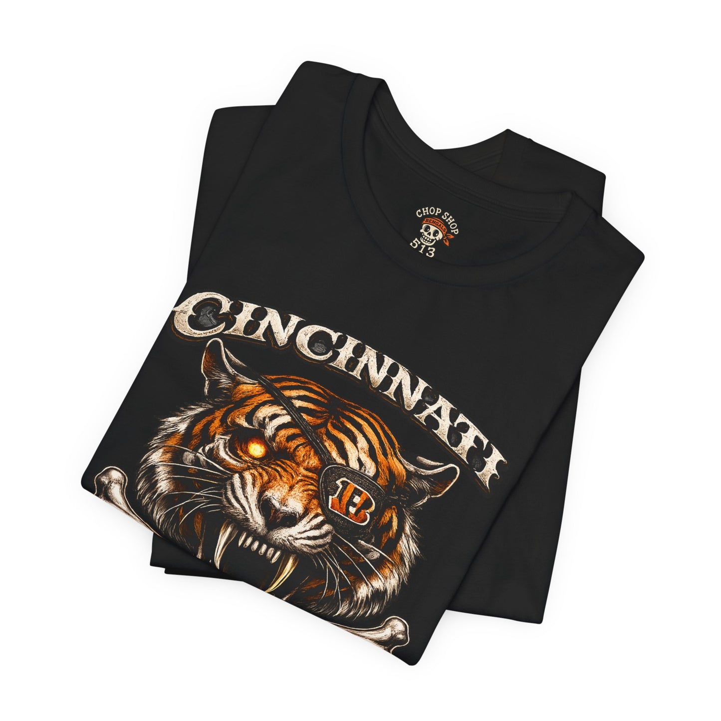 Cincinnati Bengals Tiger Skull T-Shirt — Vintage Football Fan Tee