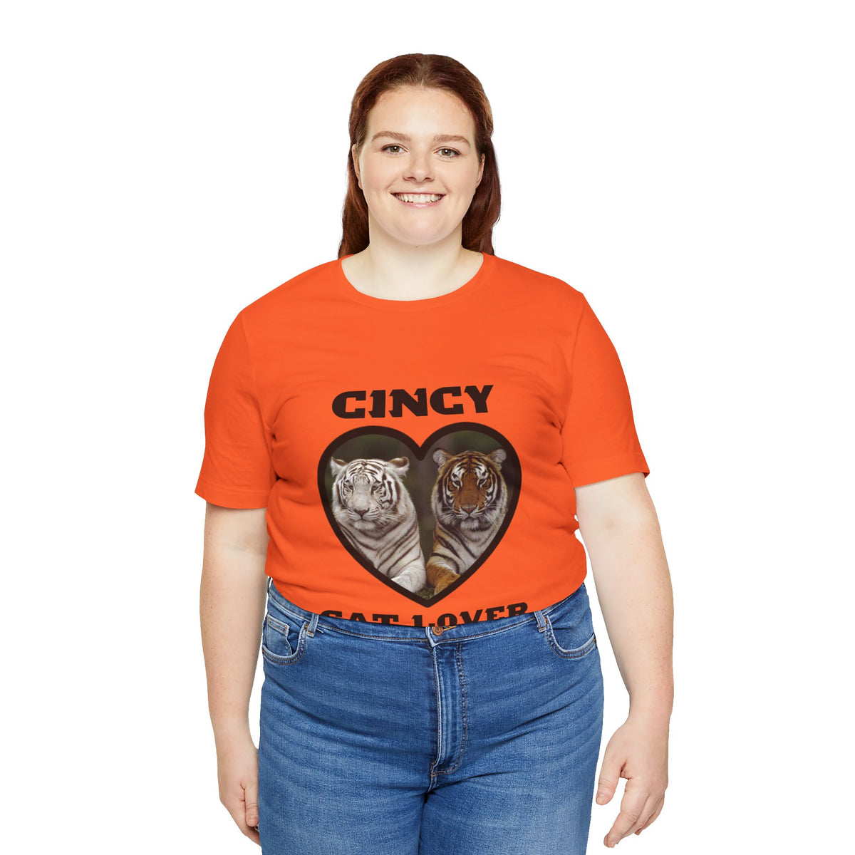 🧡 Cincy Cat Lover Tee | Big Cat Heart Graphic Shirt
