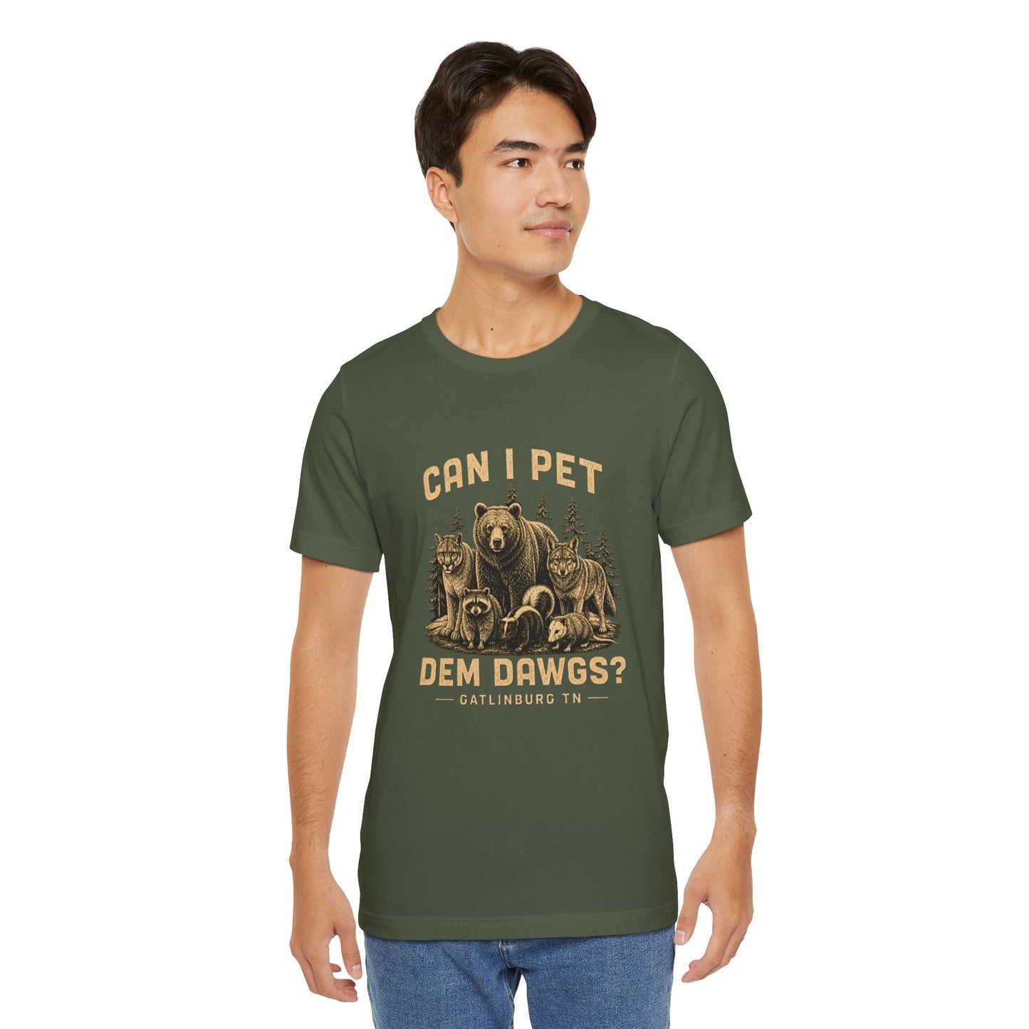 Can I Pet Dem Dawgs? Gatlinburg TN Vintage Wildlife Tee
