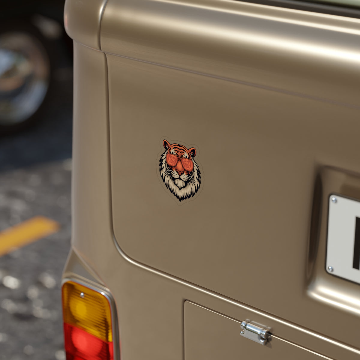 Orange tinted Transparent Outdoor WhoDey Stickers, Die-Cut, 1pcs