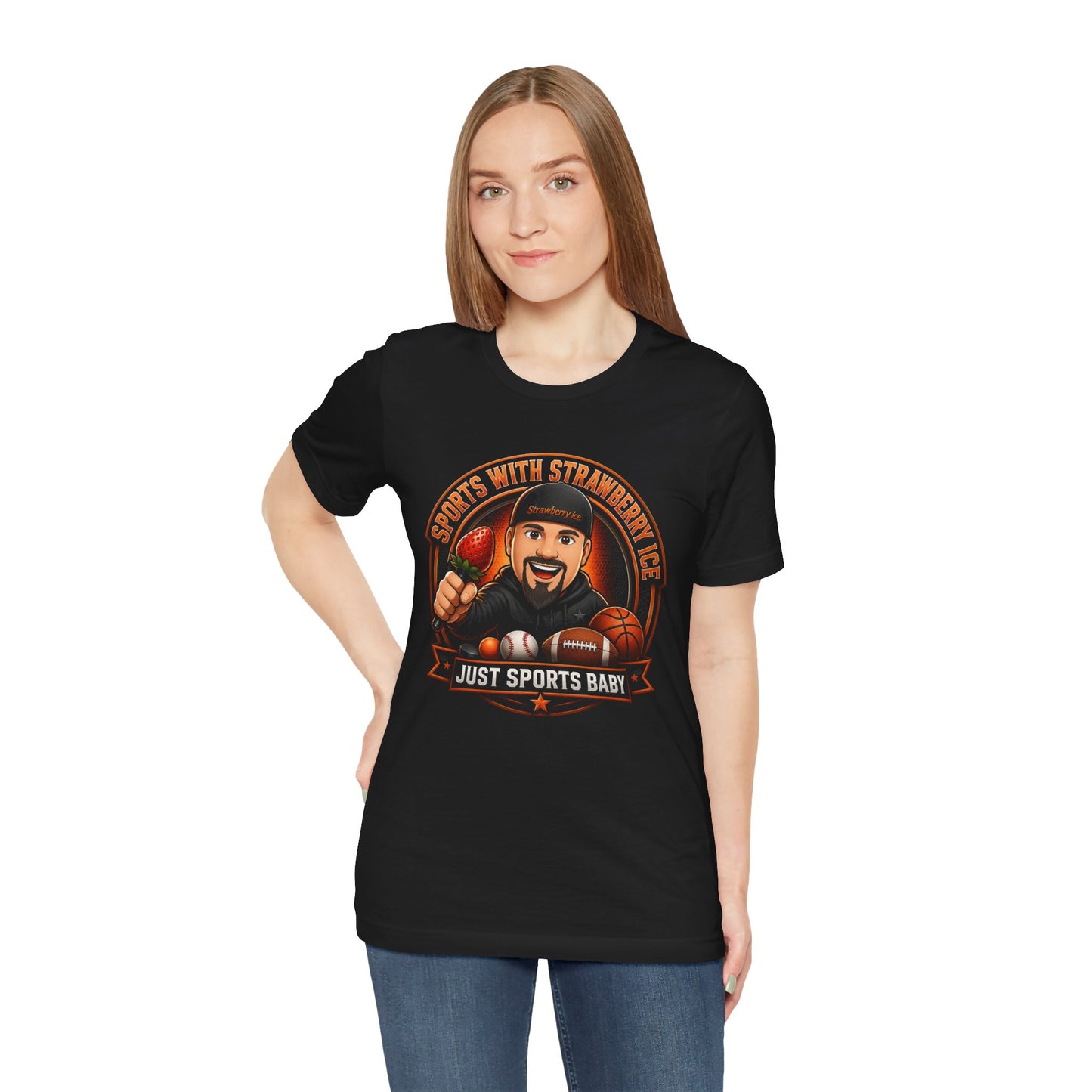 Just Sports Baby Tee — Strawberry Ice Fan Tee