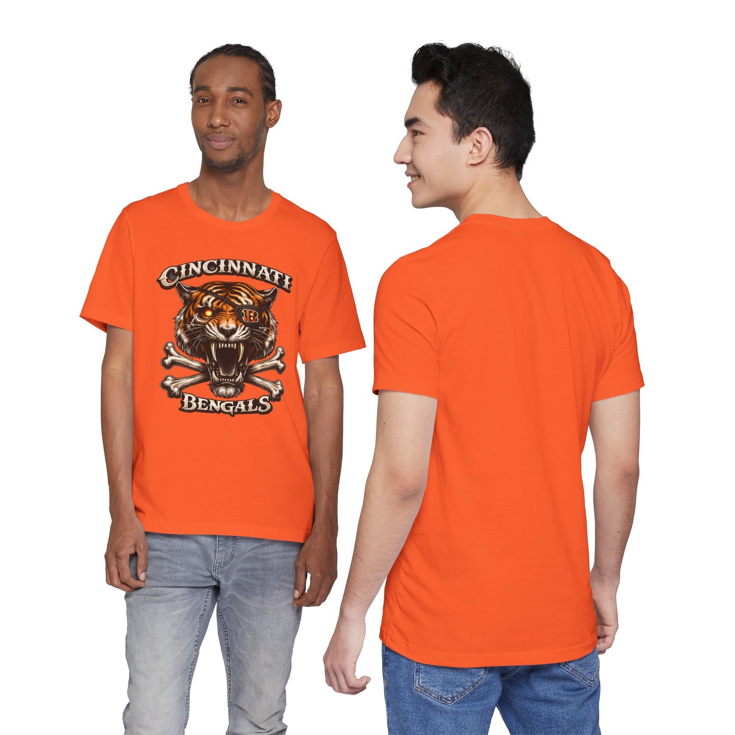 Cincinnati Bengals Tiger Skull T-Shirt — Vintage Football Fan Tee