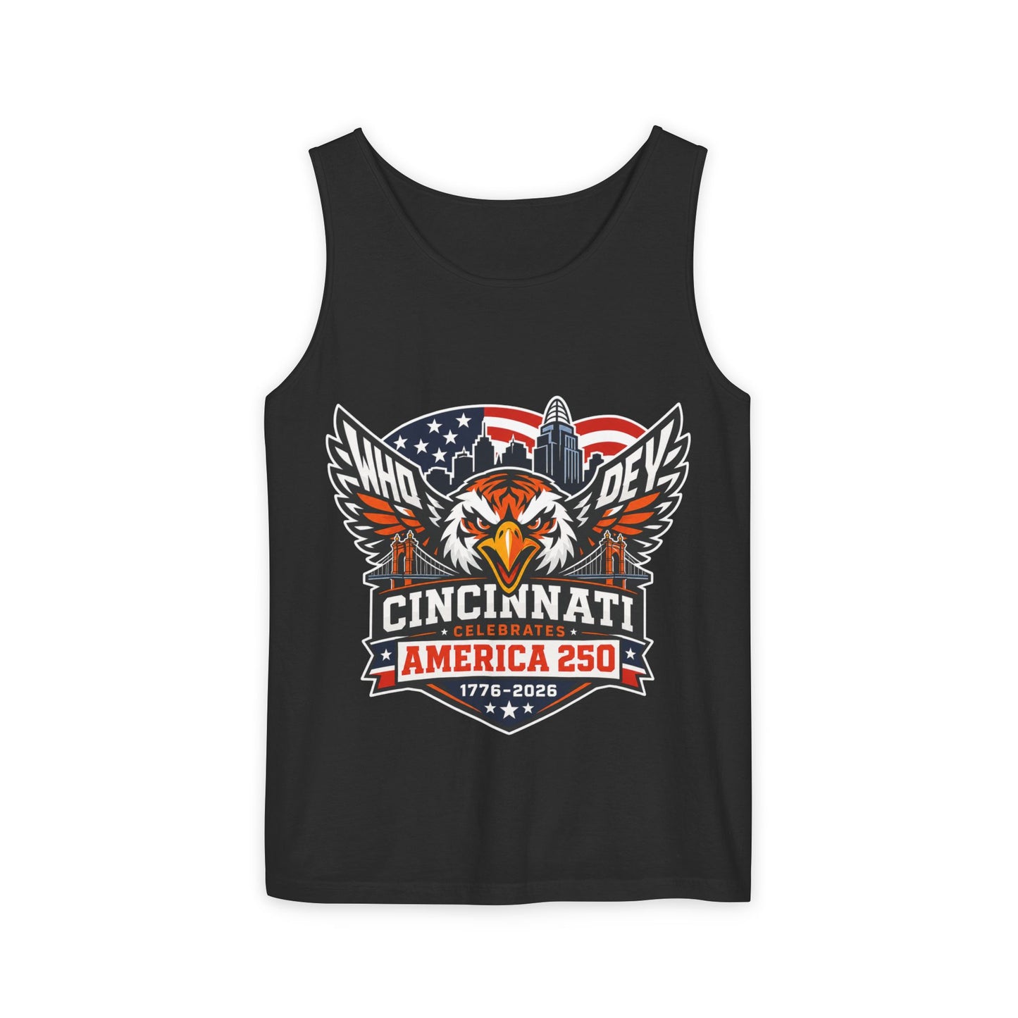 Cincinnati Celebrates America 250 Eagle Tank Top — Patriotic 1776–2026 Celebration Tee