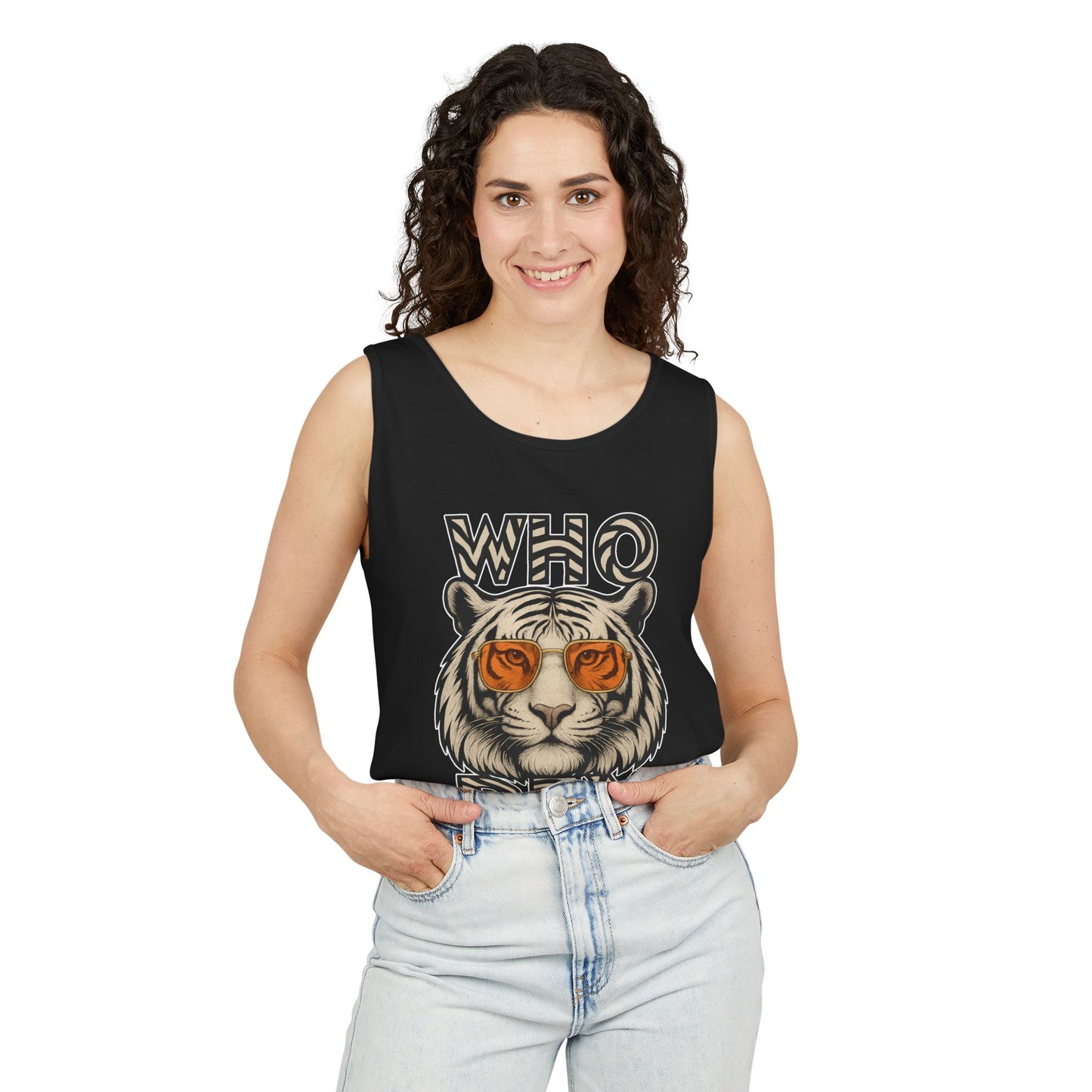 Who Dey Tiger Unisex Tank Top, Casual Summer Shirt, Gift for Sports Fans, Animal Lover's Apparel, Party Wear, Vegan Fashion