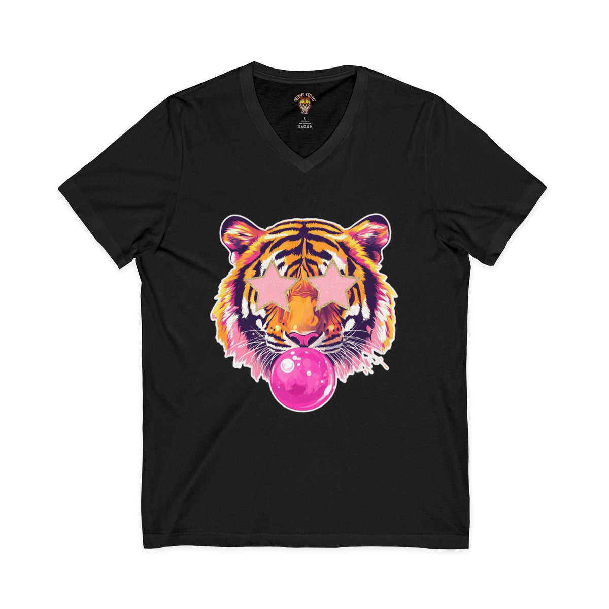 Womens Tiger V-Neck Tee for Bold Animal Lovers