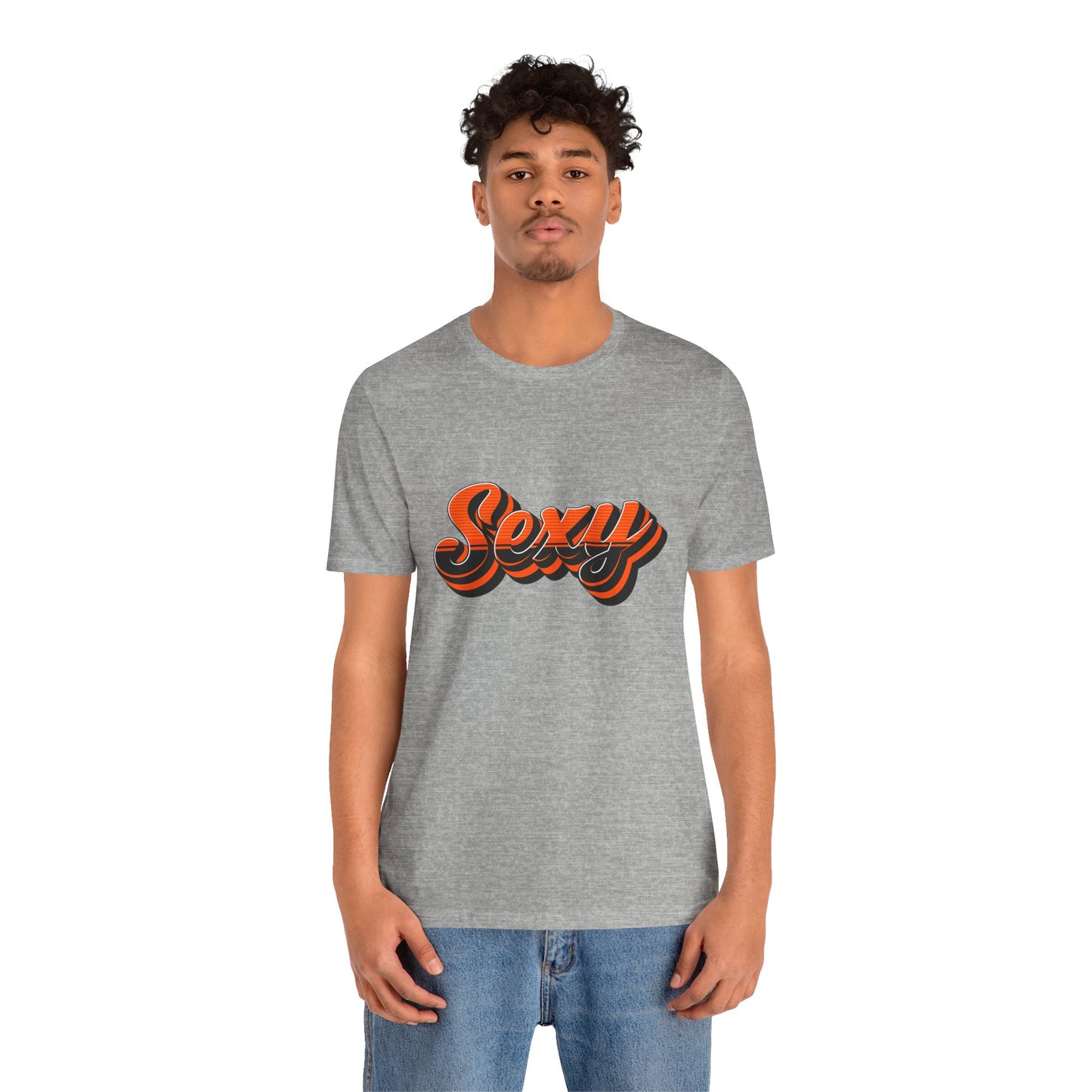 Sexy Dexy Retro Script Tee — Vintage Orange Layered Lettering T-Shirt