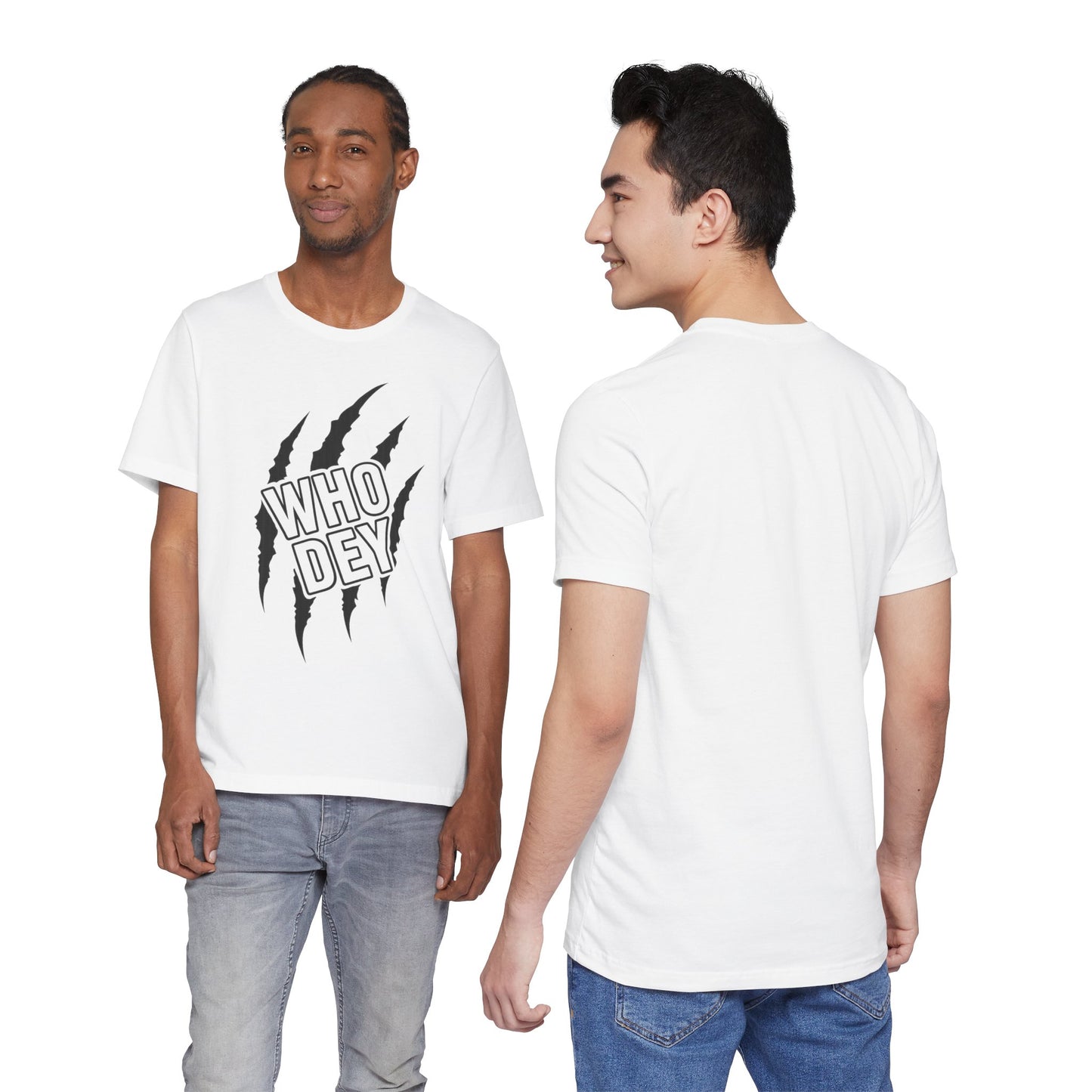 White/Orange/Black Who Dey Claw T-Shirt — Bengals Fan Graphic Tee