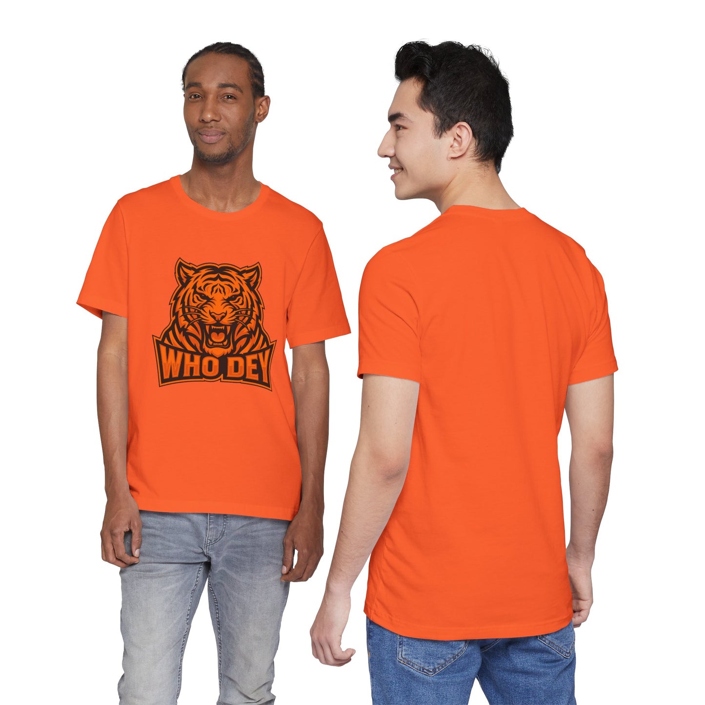 Orange/Black/White Who Dey Tiger Graphic Tee