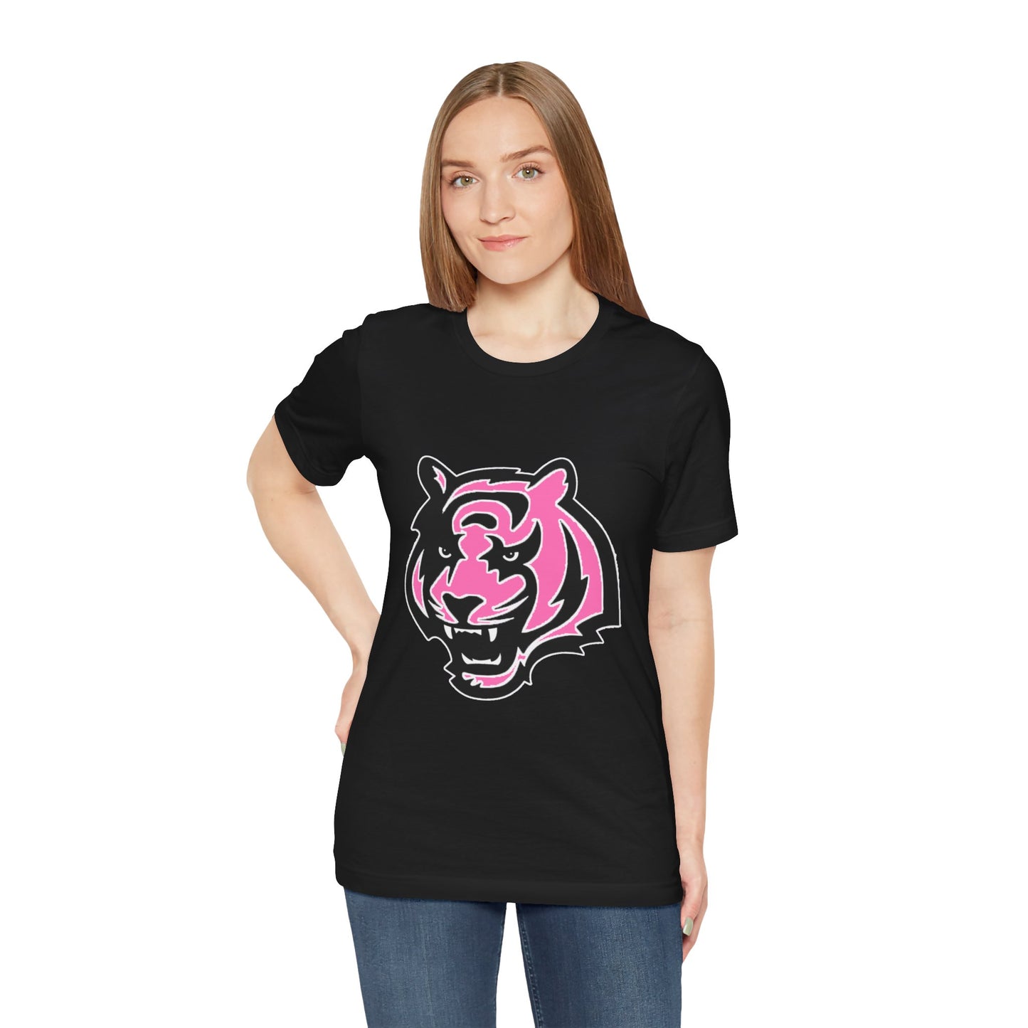 Pink Bengal Breast Cancer Awareness Spirit Unisex Jersey Short Sleeve Tee