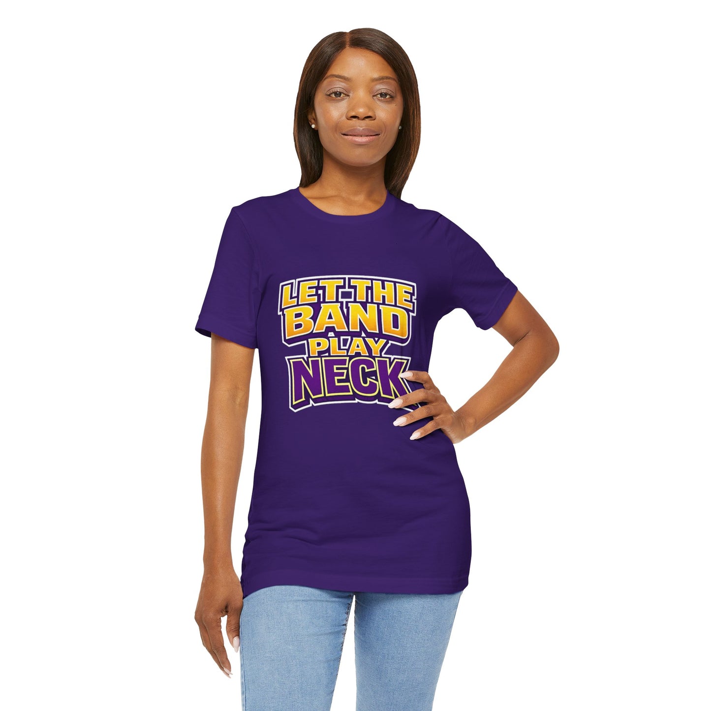 Let The Band Play Neck T-Shirt – Retro Sports Band Tee