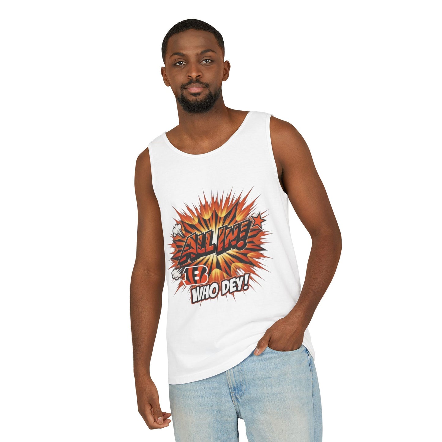 All In! Who Dey Bengals Tank Top — Football Fan Graphic Tank