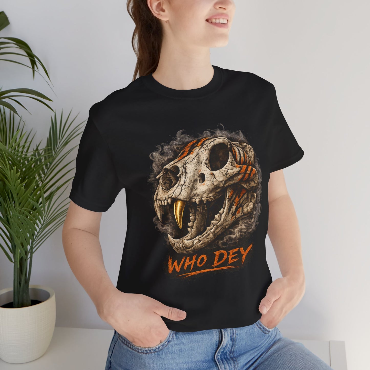 Skull Tiger 'WHO DEY' Tee — Bengals Fan Graphic T-Shirt