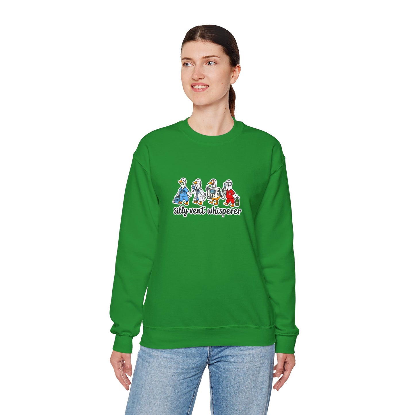 Crewneck Sweatshirt — "Silly Vent Whisperer" Cartoon Characters Graphic