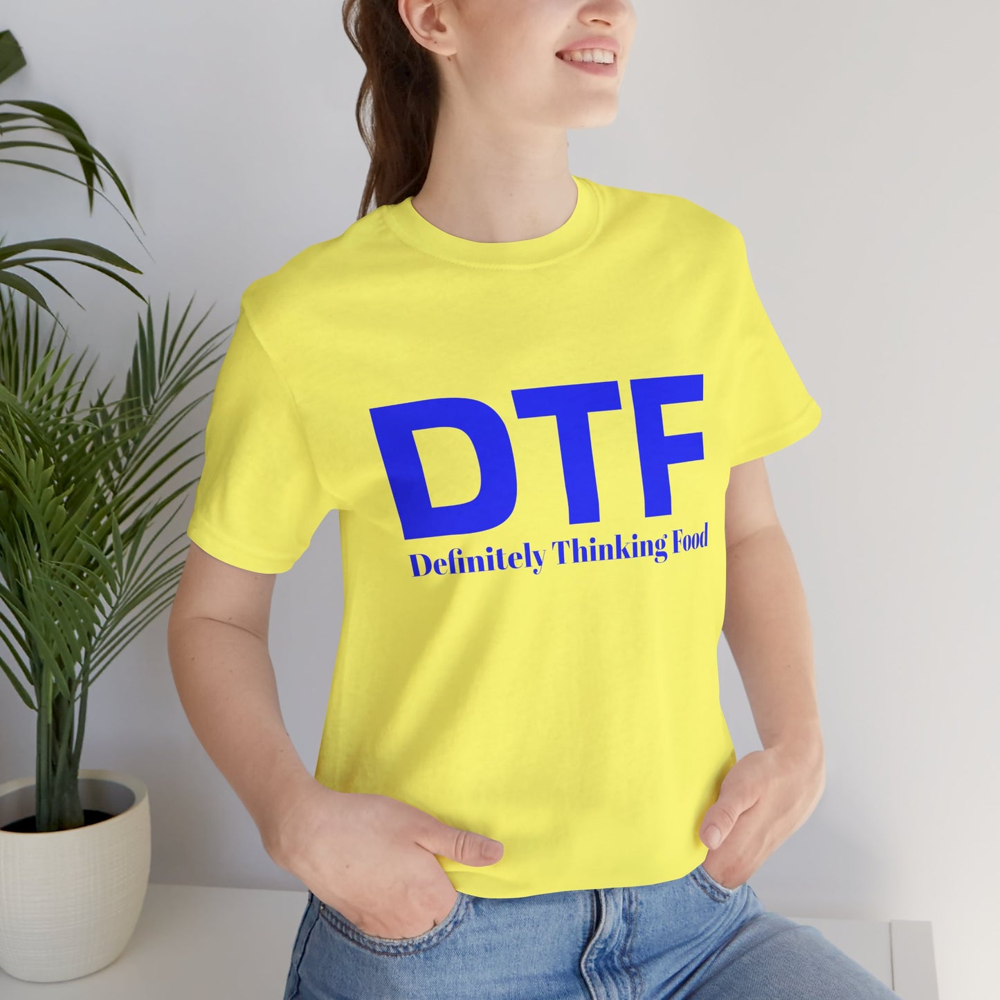 DTF 'Definitely Thinking Food' Tee — Funny Foodie Graphic T-Shirt