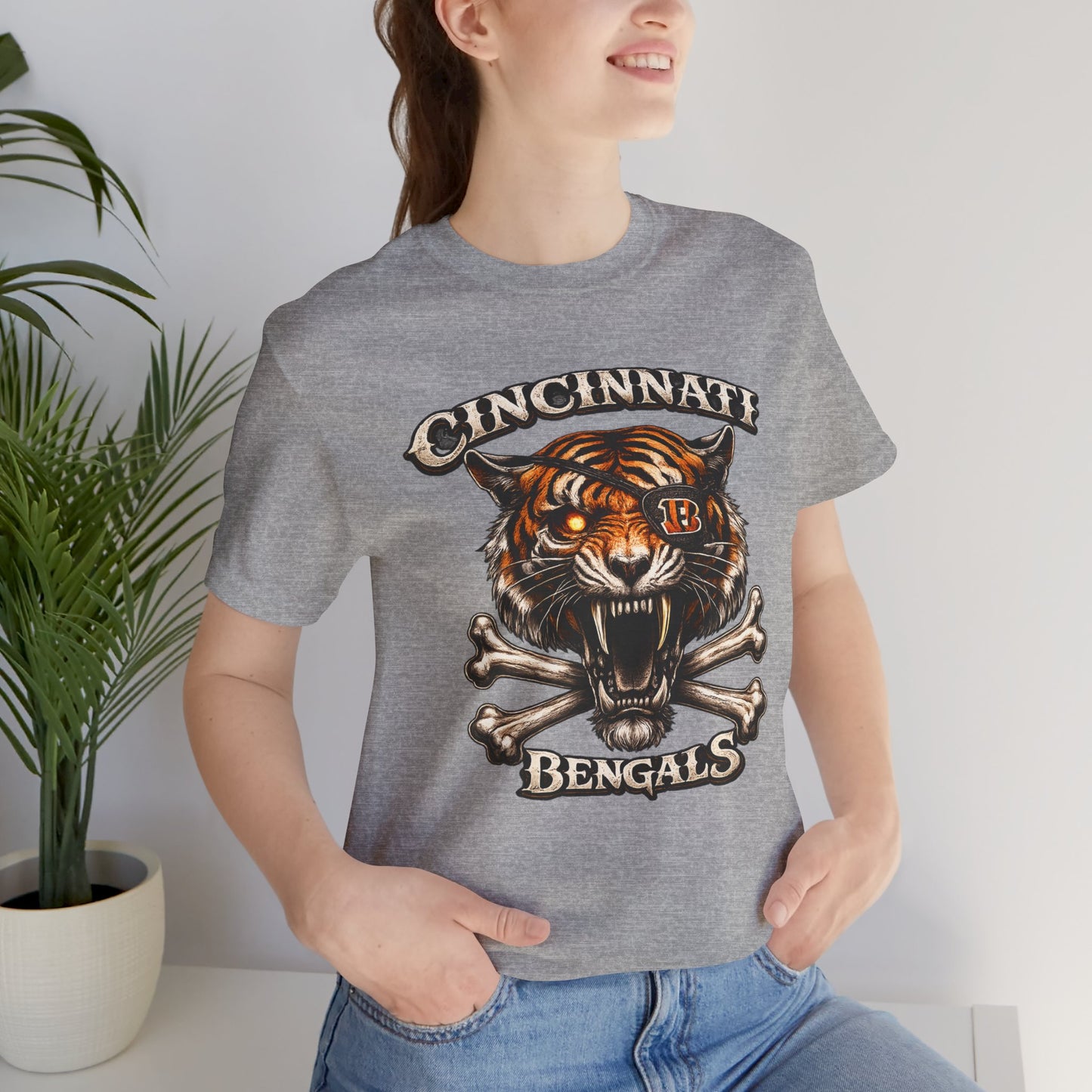 Cincinnati Bengals Tiger Skull T-Shirt — Vintage Football Fan Tee