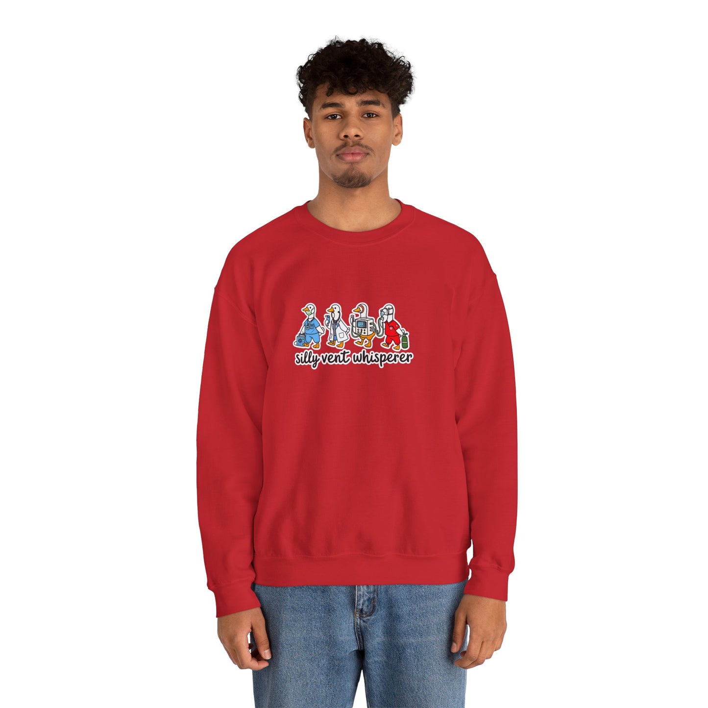 Crewneck Sweatshirt — "Silly Vent Whisperer" Cartoon Characters Graphic