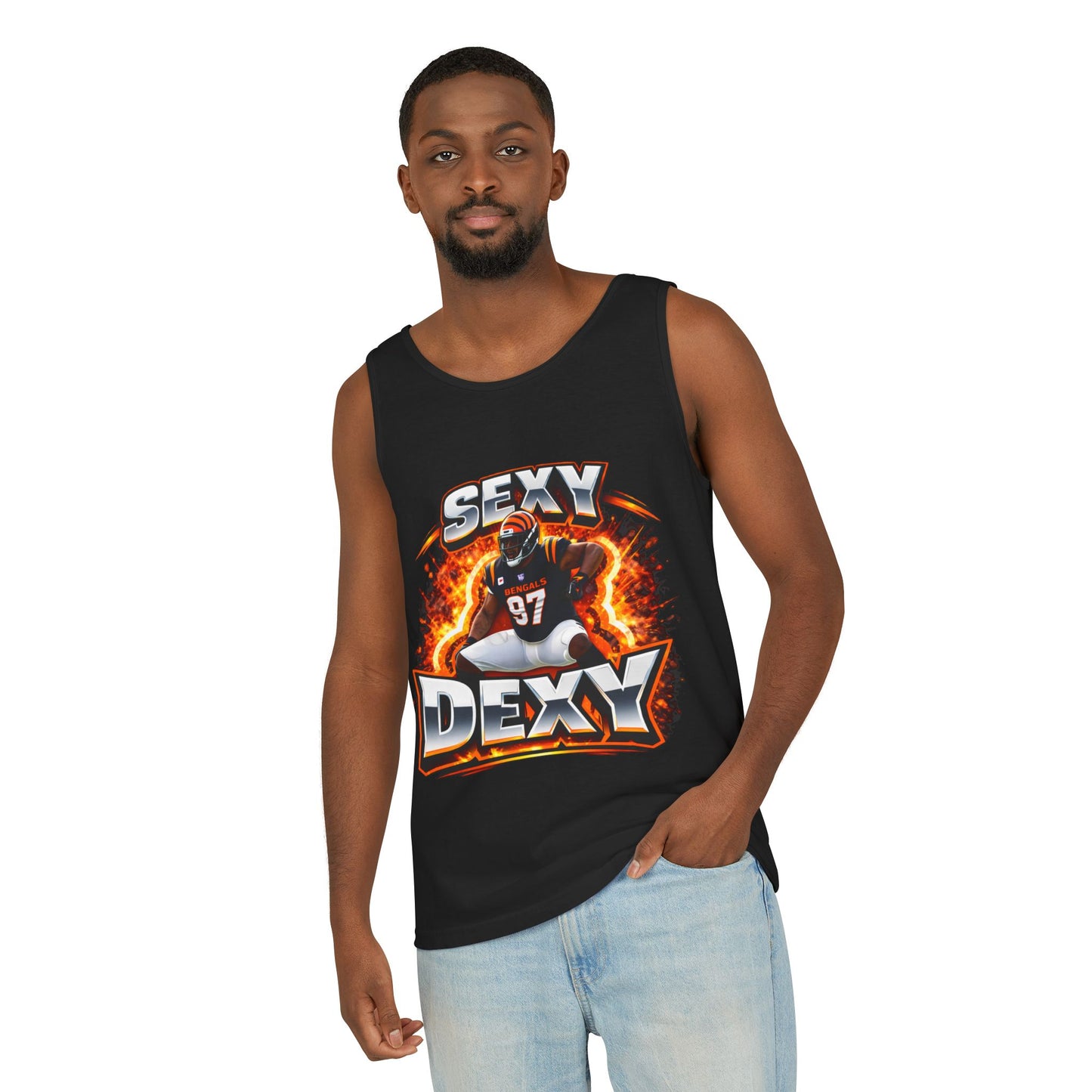 Football Player 'Sexy Dexy' Graphic Tank Top — Bold Game-Day Fan Shirt