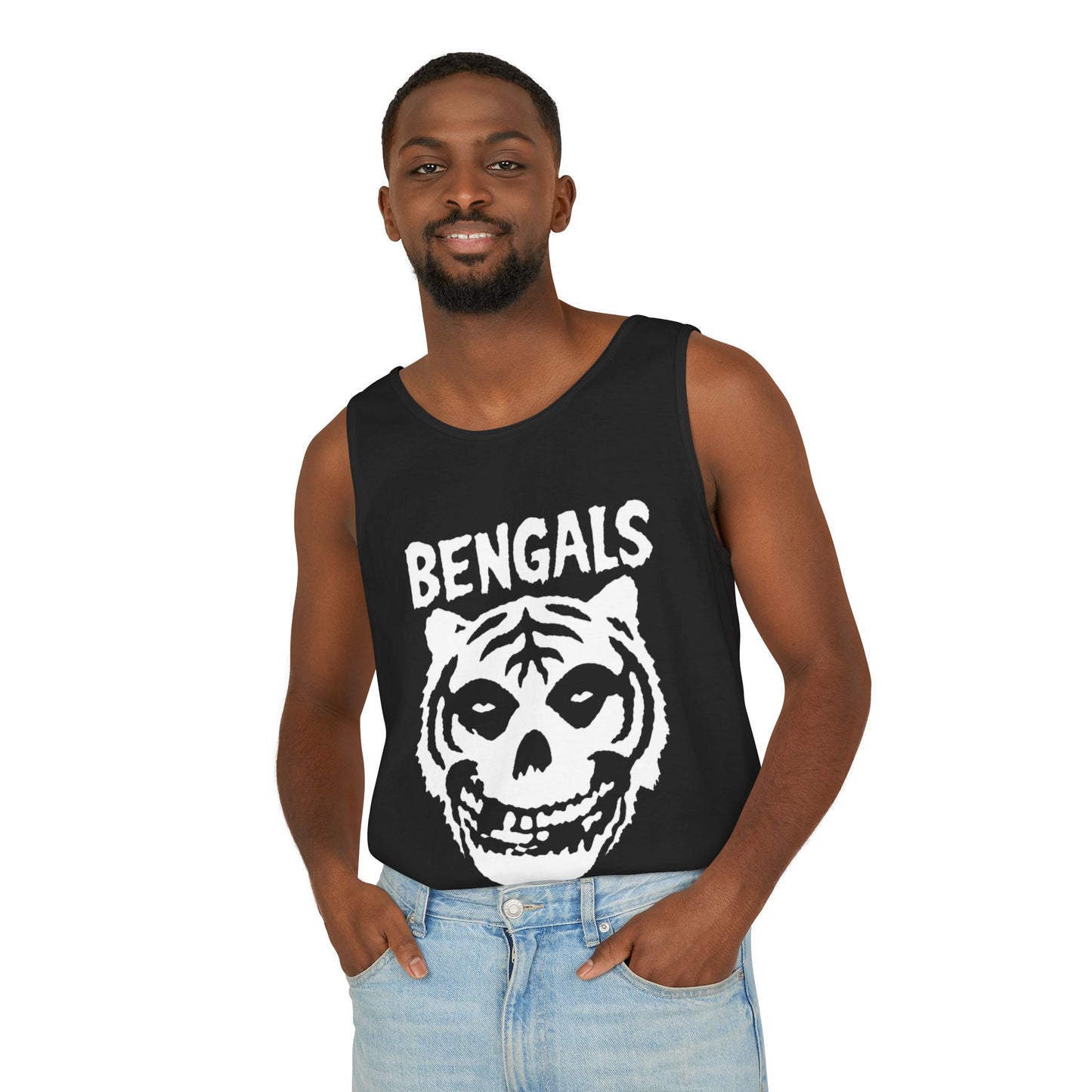 🔥 Bengals Skull Tank Top – Punk Rock Who Dey Muscle Tank 🔥
